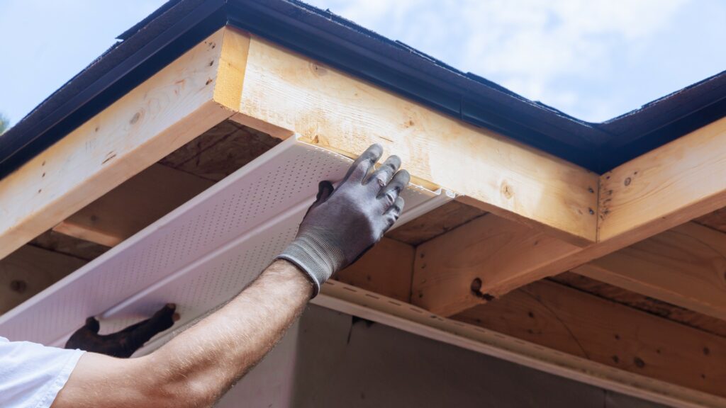 Soffit and exterior trim work in progress